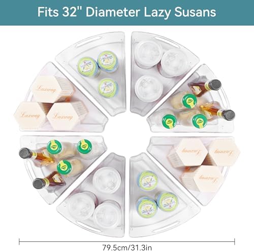 Oubonun Lazy Susan Cabinet Organizer Bins for Kitchen 8 Pack, 1/8 Wedge - Image 2