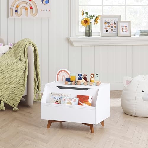 UTEX Kids Toy Box, Toy Chest with Bookshelf, Kids Storage Organizer Bench - Image 2