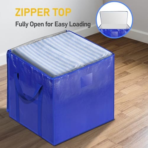 TICONN 2 Pack Extra Large Moving Bags with Zippers & Carrying Handles, Heavy-Duty Storage Tote Moving Boxes for Space Saving (2 PK, 45 Gallon) - Image 6