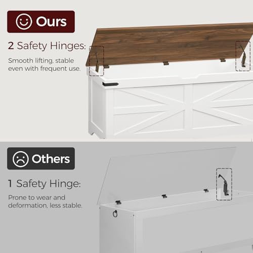 MAHANCRIS Large Toy Chest, 47.2" Wooden Toy Box with 2 Safety Hinges - Image 5