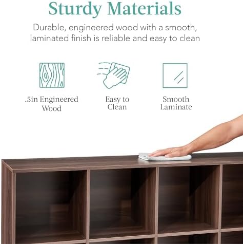 Best Choice Products 8-Cube Storage Organizer, 11in Shelf Opening, Bookcase, Display Shelf, Customizable w/ 3 Removable Back Panels – Walnut - Image 6