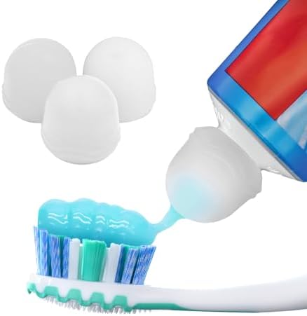 Chrome Cherry SqueezMe Silicone Self-Closing Toothpaste Caps, No-Mess Dispensing for Kids and Adults, Easy Installation, Compatible with Most Standard Tubes, Clear, 3-Pack by ChromeCherry