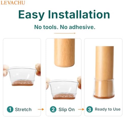 24 Pack Chair Leg Floor Protectors, Chair Leg Caps Round M - Image 6