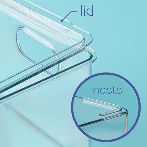 primebox Plastic Clear Stackable Storage Bins with Lids. Great for Pantry or Kitchen Organization. Fridge Organization Containers. Cabinet, Bathroom Organizer. 4 Pack - Image 5