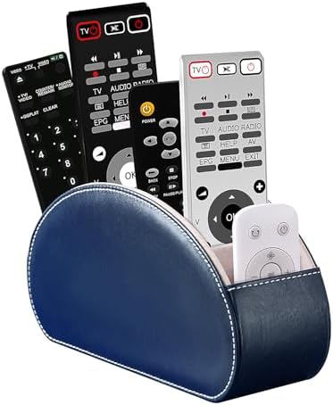 Remote Control Holders Organizer Box with 5 Compartment PU Leather Caddy by WelcometoBONNYDODO