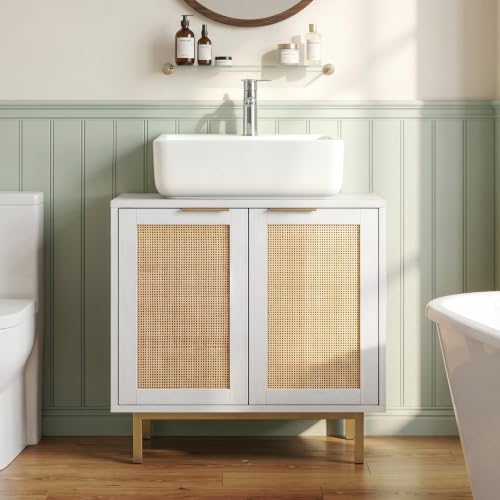 LOKO 24-Inch Under Sink Storage Cabinet, Bathroom Sink Cabinet (White) - Image 2