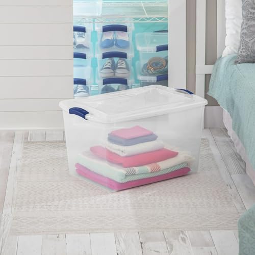 66 Qt Clear Storage Bins with Lids, Stackable Plastic Organizer (1) - Image 3