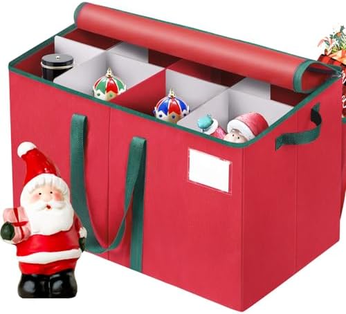 EverMerry Nutcracker Storage Containers and Figurine Collectibles Storage Box， Large Ornament Storage Organizer Stores Up to 8 Holiday Christmas Nutcrackers Figurines-Carolers Ornaments Red/15 Inches by Unknown