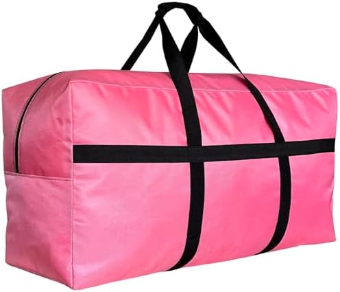Extra Large Duffle Bag for Travel, Big XL Oversized Foldable Storage Bags with Reinforced Handles & Lockable Zipper - Pink, 80L by HaoHakka