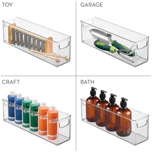 iDesign Plastic Stackable Storage Bin, Clear - Image 7