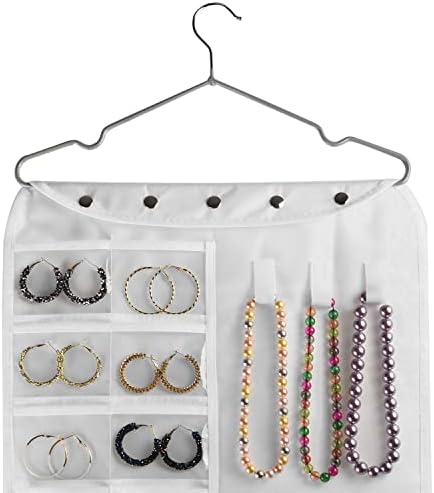 BB Brotrade Hanging Jewelry Organizer,Accessories Organizer,56 Pocket Organizer for Holding Jewelries (White-56 Pockets) - Image 2