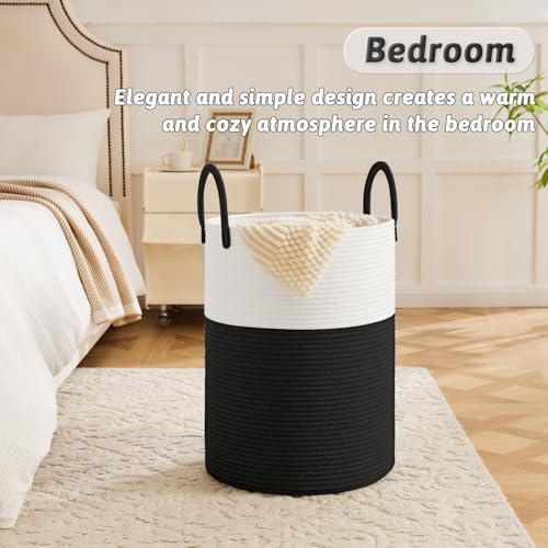 Artfeel Laundry Basket,Woven Cotton Rope Laundry Hamper,40L for Decorative Storage of Dirty Clothes,Toys and Blankets in Bathroom,Baby Room and Living Room - Image 4
