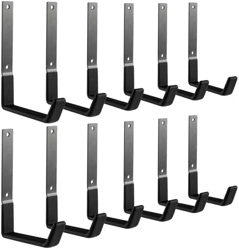 Heavy Duty Steel Hooks - Garage & Garden Tool Organizer, Wall Mount Hooks, Hose Hanger (12, Large) by Unknown