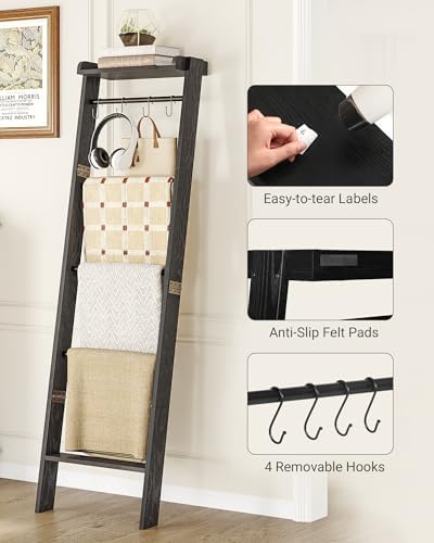 Hzuaneri Blanket Ladder Shelf, Farmhouse Ladder Holder, Blanket Organizer - Image 3