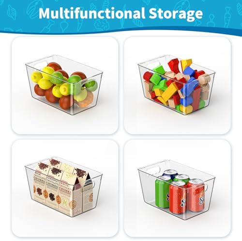 Clear Fridge Organizer Bins with Handles, 4 Pack Medium 10×6×5 Inch - Image 2