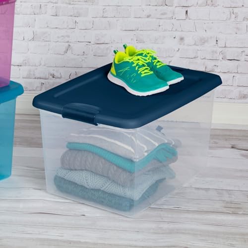 Sterilite Color Program, Large Clear Plastic Storage, 64 Quart, 12-Pack - Image 5
