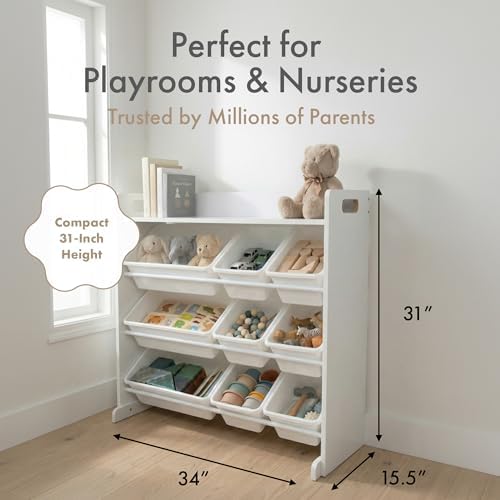 Humble Crew Kids Toy Organizer with Display Shelf, 9 Bins, 3 Tier Storage - Image 2