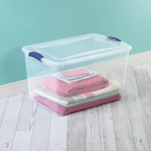 66 Qt Storage Bins 6-Pack, Clear Plastic Containers with Latching Lids - Image 2