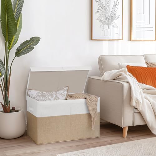 INDRESSME 85L Large Toy Storage Box with Lid Divider Foldable Toy Chest - Image 6