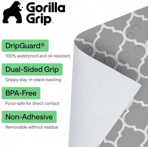GORILLA GRIP Shelf Liner, Kitchen Drawer Protector, 24x240 White Gray - Image 2