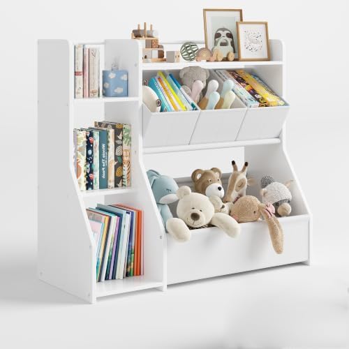 FOUCSSOMEI Kids Toy Storage Organizer with Bookshelf for Playroom & Nursery - Image 7