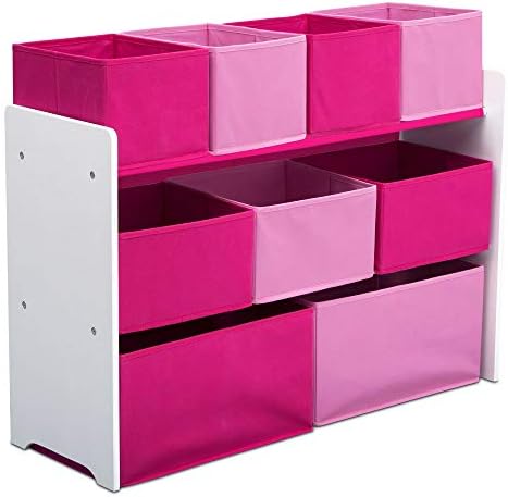 Delta Children Deluxe Multi-Bin Toy Organizer with Storage Bins, White/Pink Bins by DeltaChildren