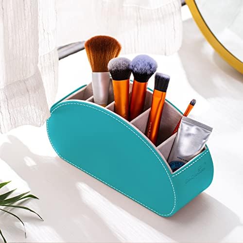 Remote Control Holders Organizer Box with 5 Compartment PU Leather Caddy - Image 6