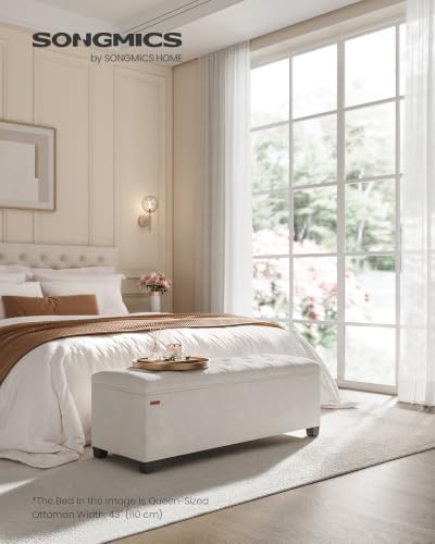SONGMICS Storage Ottoman Bench, Foot Rest with Legs, Load up to 661.4 lb - Image 2