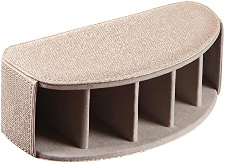 Leather TV Remote Control Holder with 5 Compartments Remote Caddy Desktop Organizer for Storage TV, DVD, Blu-Ray, Media Player, Heater Controllers - Image 3
