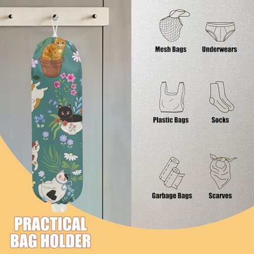 Garden Cat Plastic Bag Holder, Wall Mount Grocery Bag Holder - Image 3