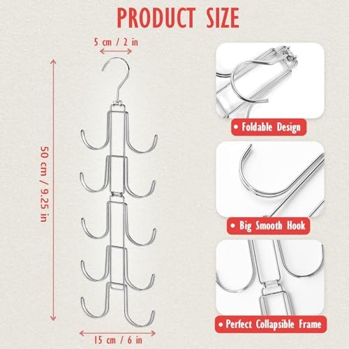 Purse Organizer for Closet: Upgraded Purse Hanger with 10 Big Hooks - Image 5