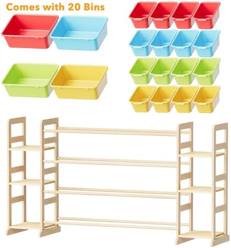 SpaceAid Toy Storage Organizer with 6 Shelves and 20 Bins, Toy Organizers Storage Bookshelf, Kids Bin Shelf Toys Box Bookcase for Bedroom Playroom Organization Room Decor, Multi-Colored - Image 7