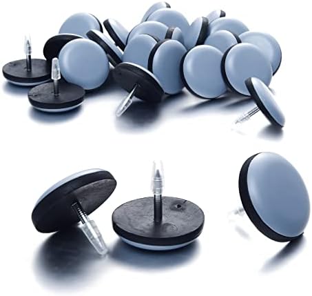 1" Nail on Furniture Sliders (24 Pack) - Furnigear Heavy Duty PTFE (Teflon) Chair Sliders Glides Wooden Furniture Movers Move Your Furniture Easily & Safety - Best Chair Leg Floor Protectors by Furnigear