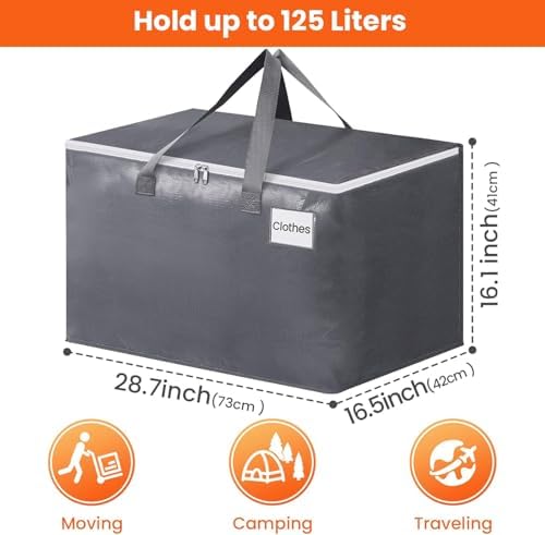BlissTotes Large Moving Bags, Storage Bags, 125L-6 Pack - Image 2