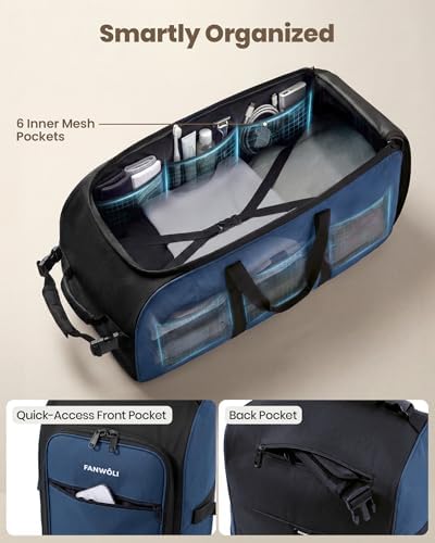 Fanwoli 30'' Extra Large Rolling Duffel Bag with Wheels, Heavy Duty - Image 4