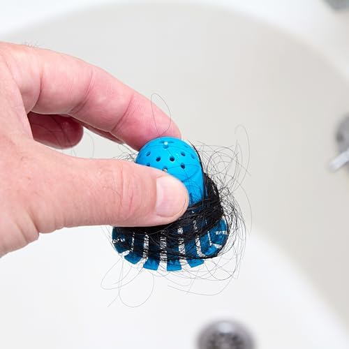 TubShroom Toss 21pk Disposable Bath Tub Drain Strainers - Hair Catcher Snare for Shower Bathtub to Prevent Clogged Drains, Traps Human and Pet Hair, One Year Supply (Blue) - Image 5