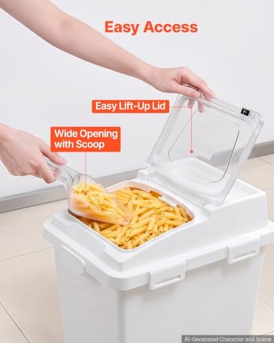 VEVOR Rice Storage Container 3 Pack 33 lbs/5.28 Gallons Dog Food Dispenser - Image 6