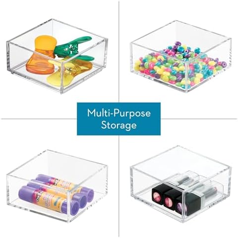 iDesign Clarity Plastic Drawer Organizer, Clear, X-Small, 4" x 4" x 2" - Image 3