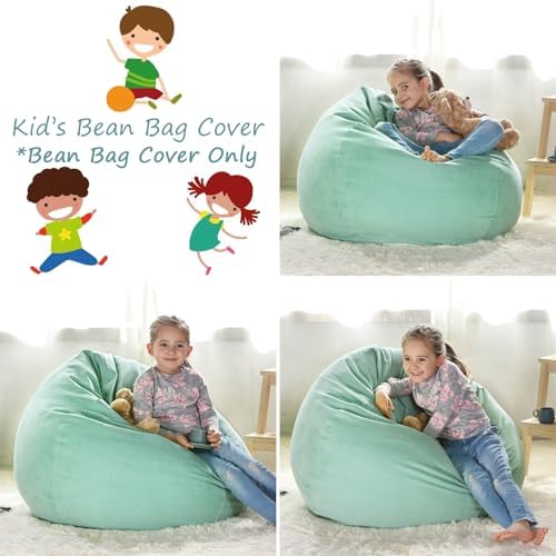 YuppieLife Stuffed Animal Storage Bean Bag Cover, 38" Canvas Toy Organizer - Image 4