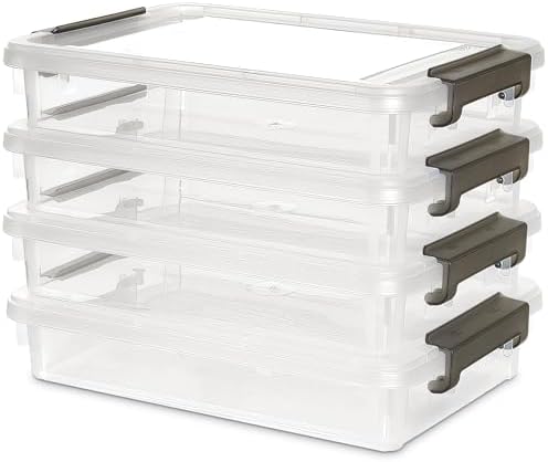 Citylife 11PC Storage Bins with Lids, Stackable Plastic Box, Paper Storage by CITYLIFEHomeOrganization