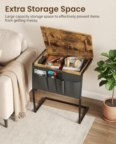 Hadulcet TV Tray Table for Eating on Couch, Tiltable 0-52°, Hidden Storage - Image 6