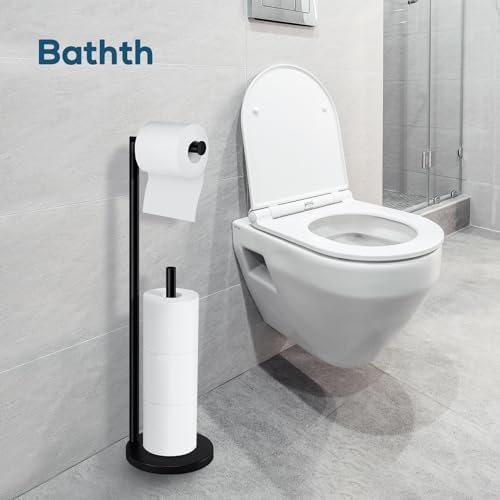 Toilet Paper Holder Stand, Black Toilet Paper Holder Free Standing - Image 5