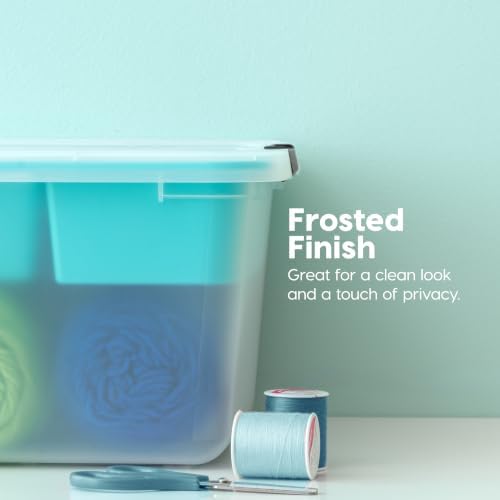 IRIS USA 18 Quart Craft Storage Organizer with Teal Removable Tray - Image 6
