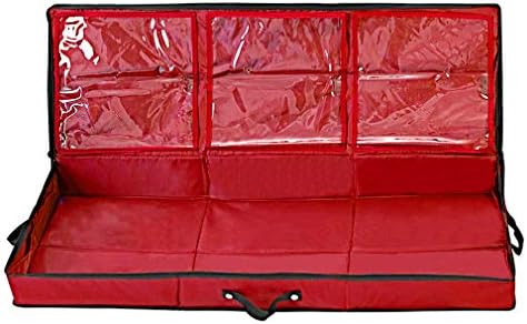 Primode Wrapping Paper Storage Container | Gift Wrap Organizer Under Bed | 41”x14”x6” | Fits 18-24 Rolls Up to 40” | 600D Oxford | Box Holder with Pockets for Ribbon, Bows and Accessories (Red) - Image 4