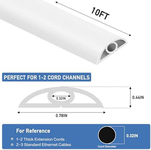 LSGCQ Floor Cord Cover Self Adhesive Cord Hider Floor Cable Management - Image 2