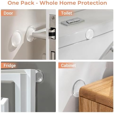 ZJWZLG Door Stoppers for Wall, Door Knob Wall Protector 1.57" (12Pcs), Clear Self Adhesive Wall Protectors from Door Knobs,Door Handle Wall Protector. - Image 5