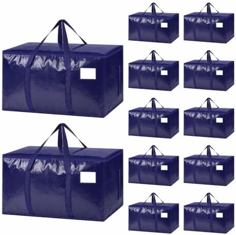 12 Pack Heavy Duty Waterproof Moving Bags, Foldable Totes by Unknown