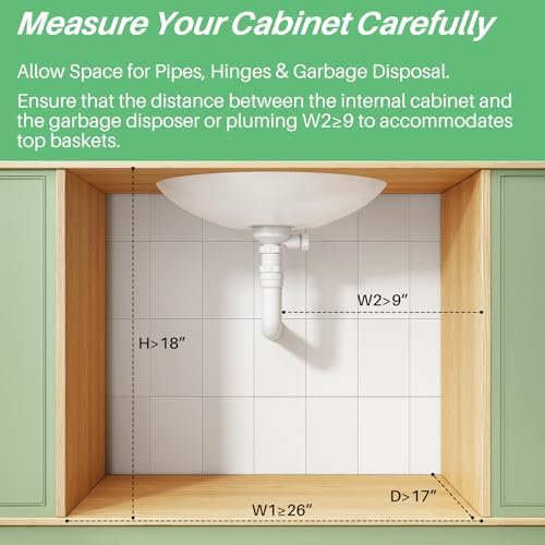 Under Sink Organizer, 1-Pack Pull Out Cabinet Organizer 2 Tier Metal Slide Out Storage Shelf Rack, L-Shaped Adjustable Height,Mesh Sliding Drawer for Kitchen, Bathroom, Laundry, Pantry, Pink, XL - Image 2