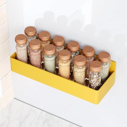 Mystozer Magnetic Spice Rack for Refrigerator Yellow, 4 Pack - Image 2