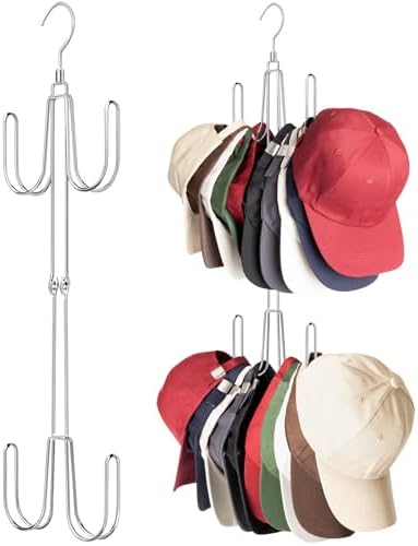 NANATI Hat Hangers for Closet, 1 Pack Stainless Steel Hat Organizer, Hat Racks for Baseball Caps, Cap Organizer for Baseball Caps, Silvery by Unknown